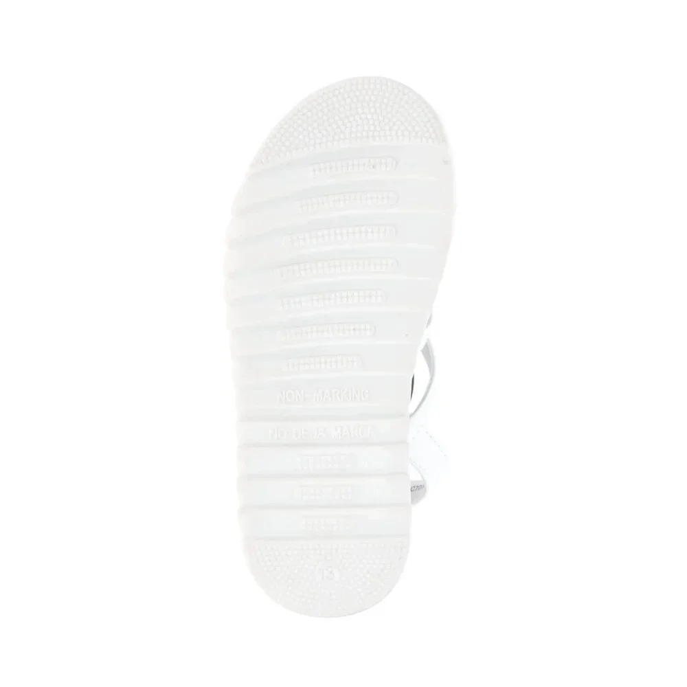 Justice Little Girl & Big Girl Strappy Sandal, Size 13, Open Toe, White, Medium